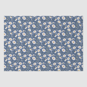 Daisies (Royal Blue) – Watercolor Floral Pattern Tissue Paper