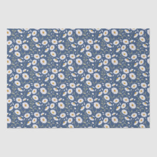 Daisies (Royal Blue) – Watercolor Floral Pattern Tissue Paper