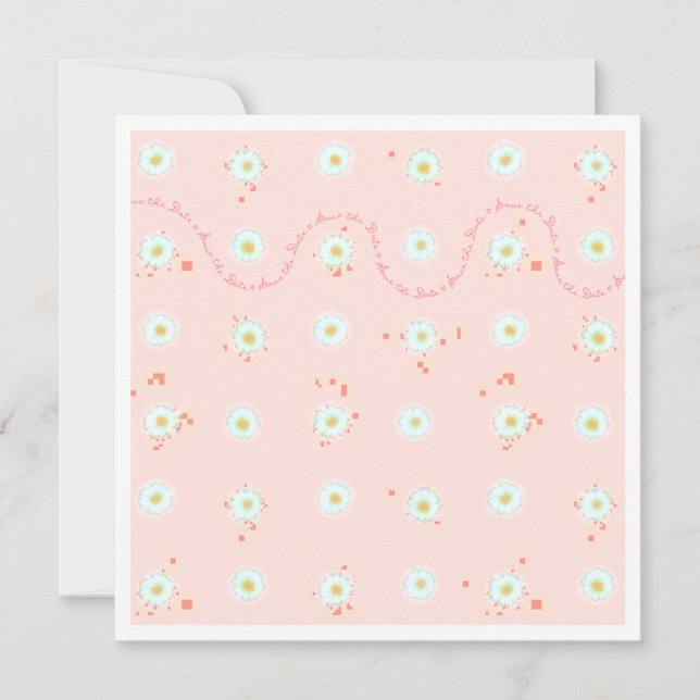 Daisies Save the Date Template With Border (Front)