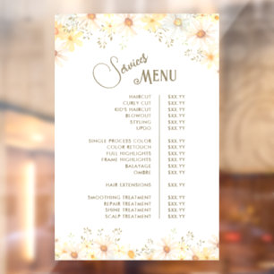 Daisies Services Menu