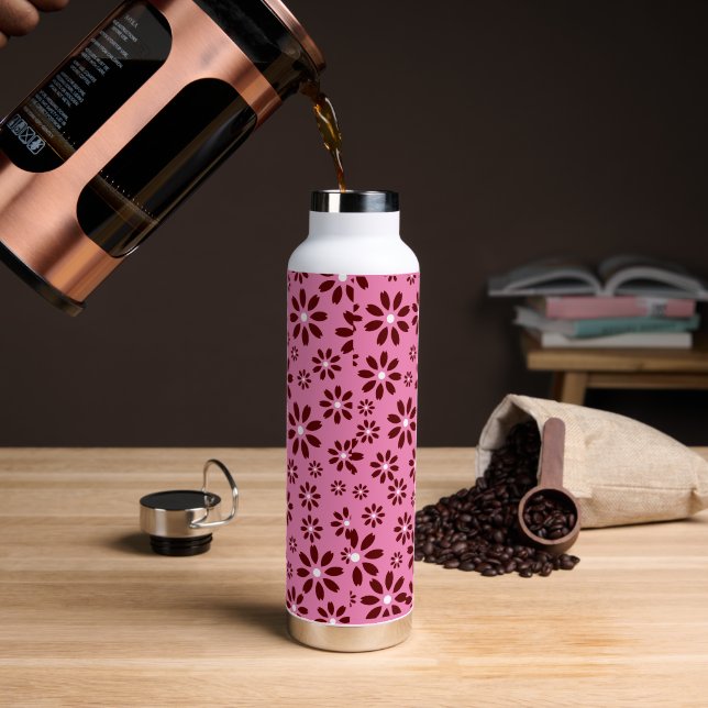 Daisies Simple Stylish Summer Winter  Water Bottle (Coffee)