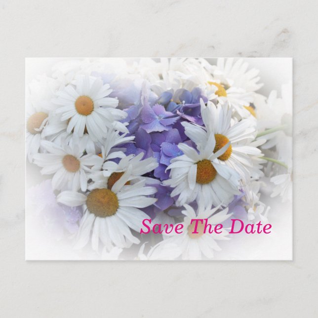 Daisies Summer Wedding Engagement Postcard (Front)