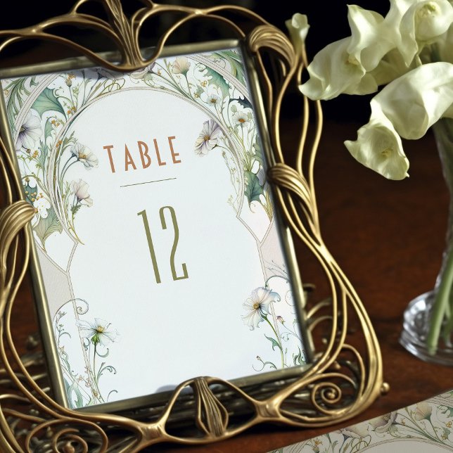 Daisies Table Numbers Vintage Art Nouveau Wedding (Creator Uploaded)