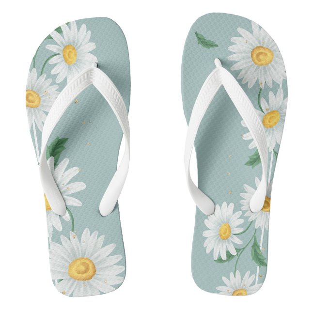Daisies  thongs (Summer Daisy Flip Flops Great For Beach or Pool!)