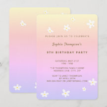 Daisies Watercolor Rainbow Girl Birthday Party
