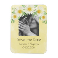 Daisies White Yellow Floral Photo Save the Date