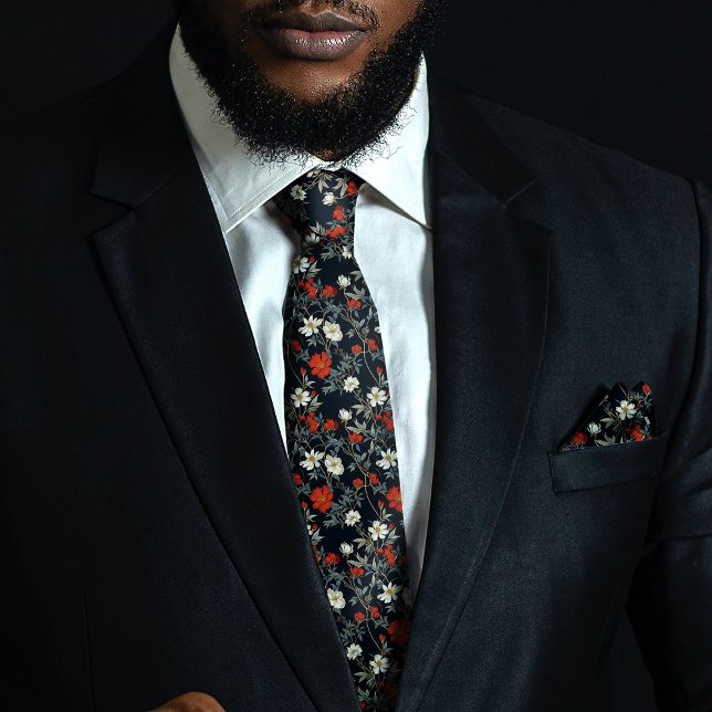 Daisies William Morris Inspired Floral Men's Tie (Creator Uploaded)