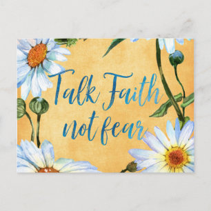Daisies with Faith Quote Postcard