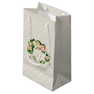 Daisies Wreath with Monogram & Name to Personalise Small Gift Bag