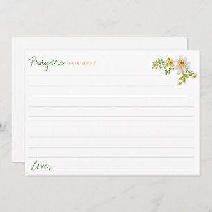 Daisies Yellow & White Baby Shower Prayers Card