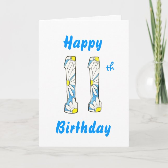 Daisy 11th Birthday Card (Front)