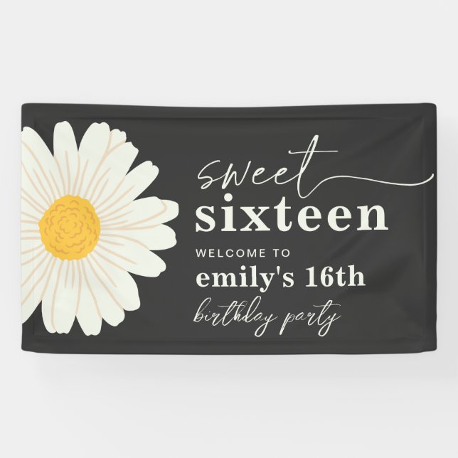 Daisy 16th Birthday Welcome Banner (Horizontal)