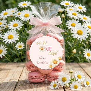 Daisy 1st Birthday Isn't She ONEderful Boho Classic Round Sticker