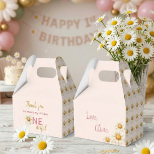 Daisy 1st Birthday  Isn't She ONEderful Pink Favor Favour Box