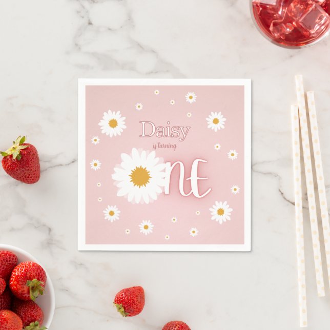 Daisy 1st Birthday Napkin (Insitu)