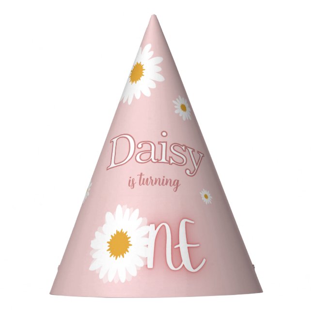Daisy 1st Birthday Party Hat (Front)