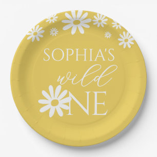 Daisy 1st Birthday Wild One Wildflower Birthday Paper Plate