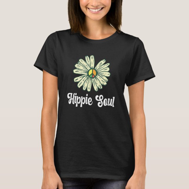 Daisy 60s 70s Hippies Flowers Peace Sign Daisies H T-Shirt (Front)
