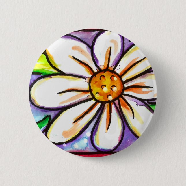 Daisy 6 Cm Round Badge (Front)