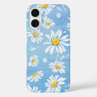 Daisy Abstract On Blue
