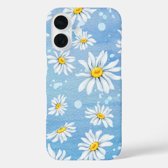 Daisy Abstract On Blue Case-Mate iPhone Case (Back)