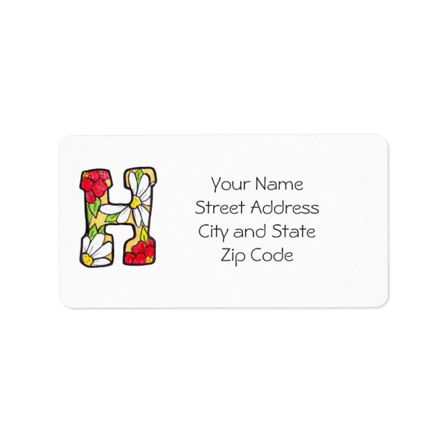 Daisy Address Label to Personalise or Customise (Front)