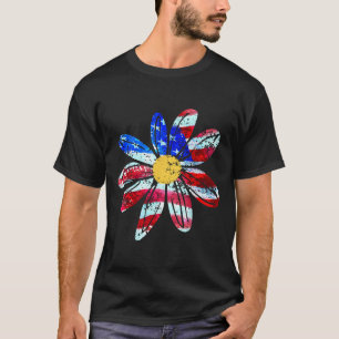 Daisy American Flag 4th Of July Usa Women Men T-Shirt
