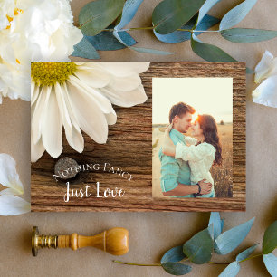 Daisy and Barn Wood Country Wedding Save the Date