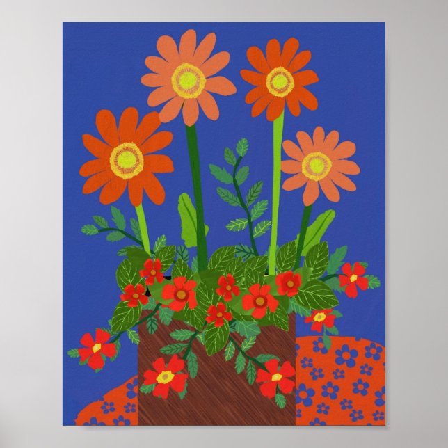 Daisy and Crimson Phlox Poster (Front)