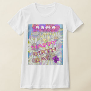 Daisy and Daffodils: Personalise Birthday T-Shirt
