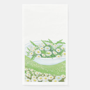 Daisy and Dandelion Spring Salad Illustration Napkin