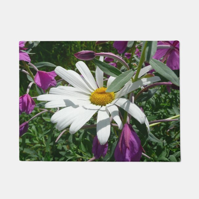 Daisy and Fireweed Wildflower Doormat (Front)