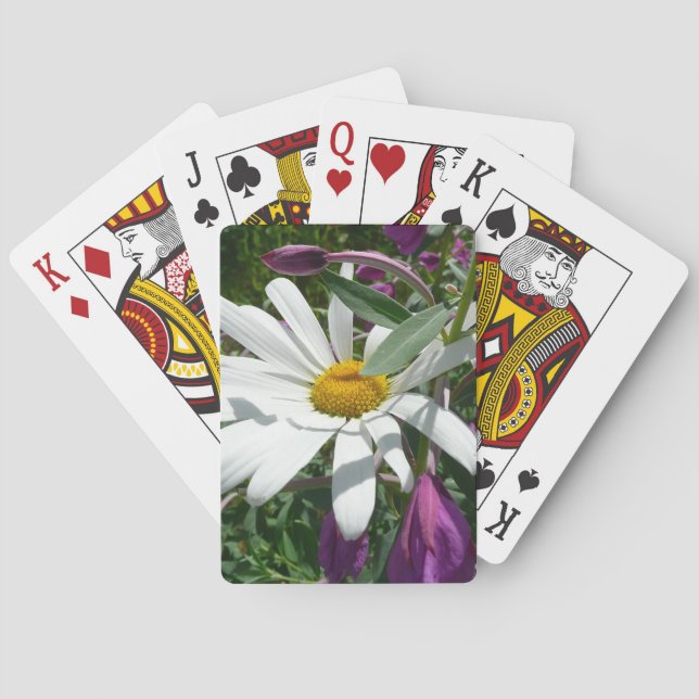 Daisy and Fireweed Wildflower Playing Cards (Back)