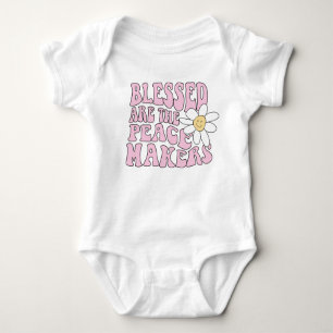 Daisy and Peace Makers Slogan Baby Bodysuit
