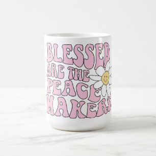 Daisy and Peace Makers Slogan Coffee Mug