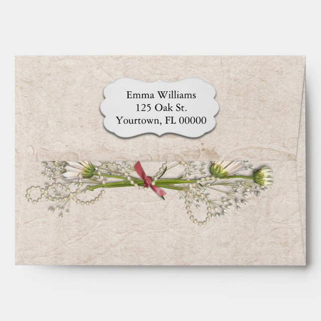 daisy and pearl bouquet envelopes (Back (Top Flap))