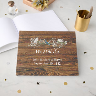 Daisy and Pearls Bouquet Vow Renewal Guest Book