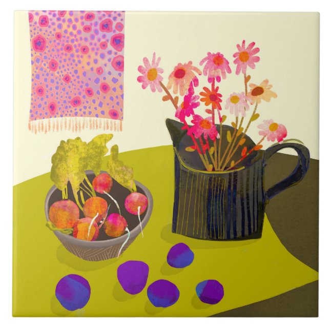 Daisy and Radish Kitchen Trivet (Front)