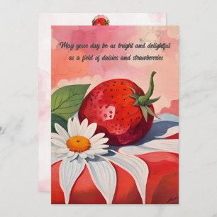 Daisy and Strawberry Flat Note Cards