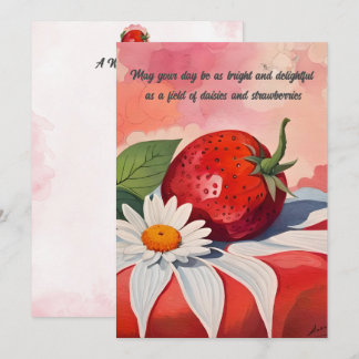 Daisy and Strawberry Flat Note Cards