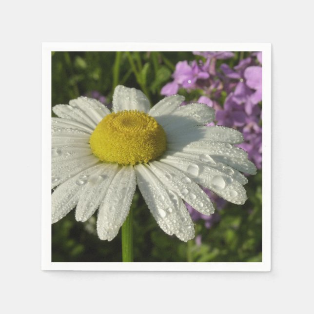 Daisy and Summer Lilac Botanical Napkin (Front)
