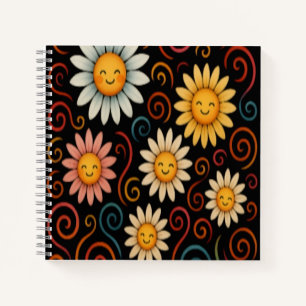 Daisy and Swirls Spiral Notebook