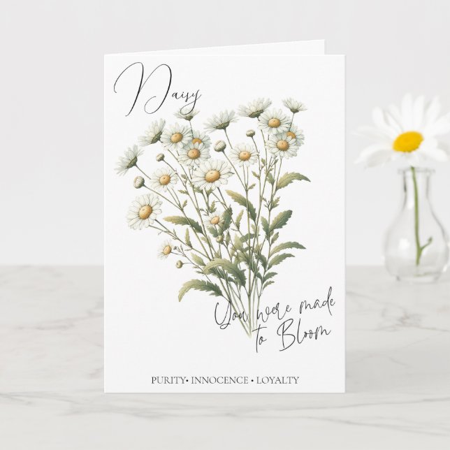 Daisy April Birth Flower Birthday Card (Small Plant)
