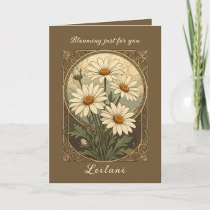 Daisy Art Nouveau Elegance Birth Month Flower Card