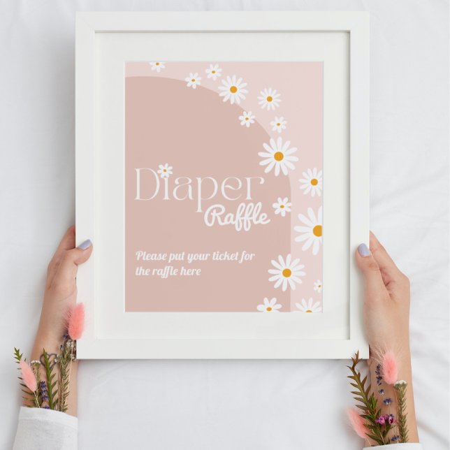 Daisy Baby in bloom Boho Girl Baby Shower diaper Poster (Creator Uploaded)
