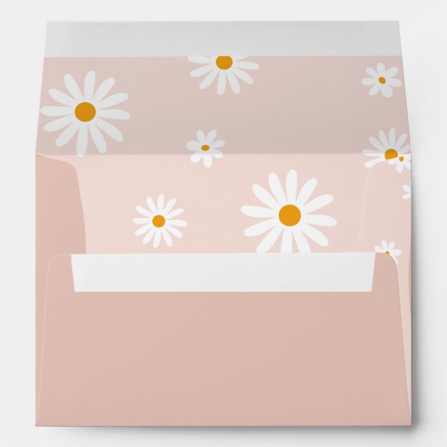 Daisy Baby in bloom Boho Girl Baby Shower Envelope (Back (Bottom))