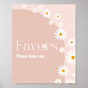 Daisy Baby in bloom Boho Girl Baby Shower favours Poster