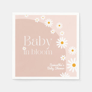 Daisy Baby in bloom Boho Girl Baby Shower Napkin