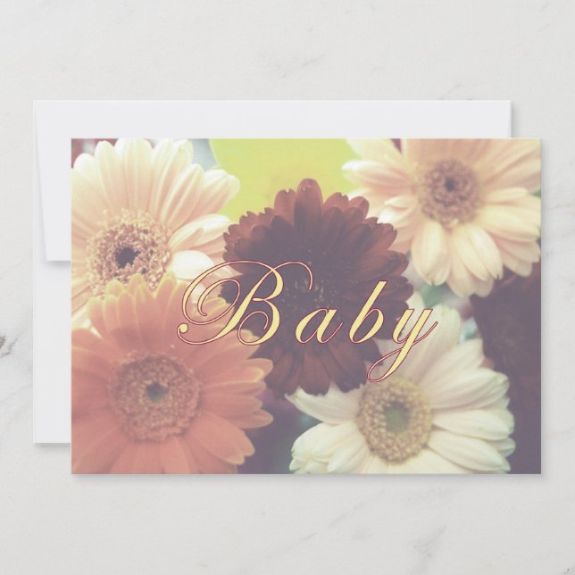 Daisy Baby Invitation or Birth Announcement (Front)