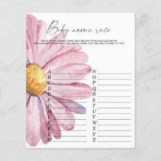 Daisy baby shower - Baby name race game